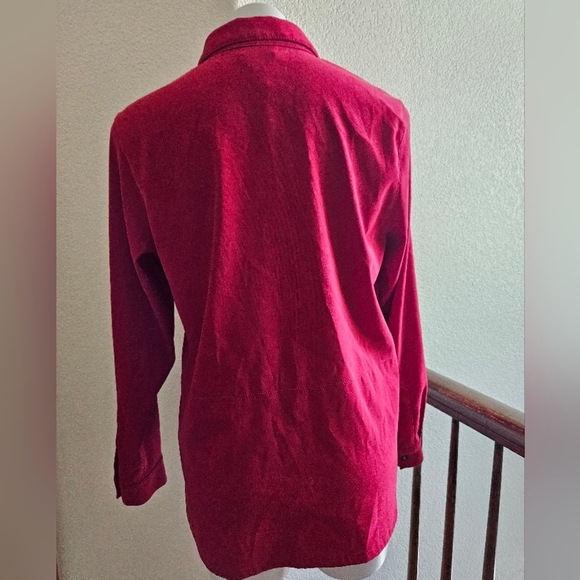 Talbots Red Button Down Shirt Collar Long Sleeve - Picture 2 of 5